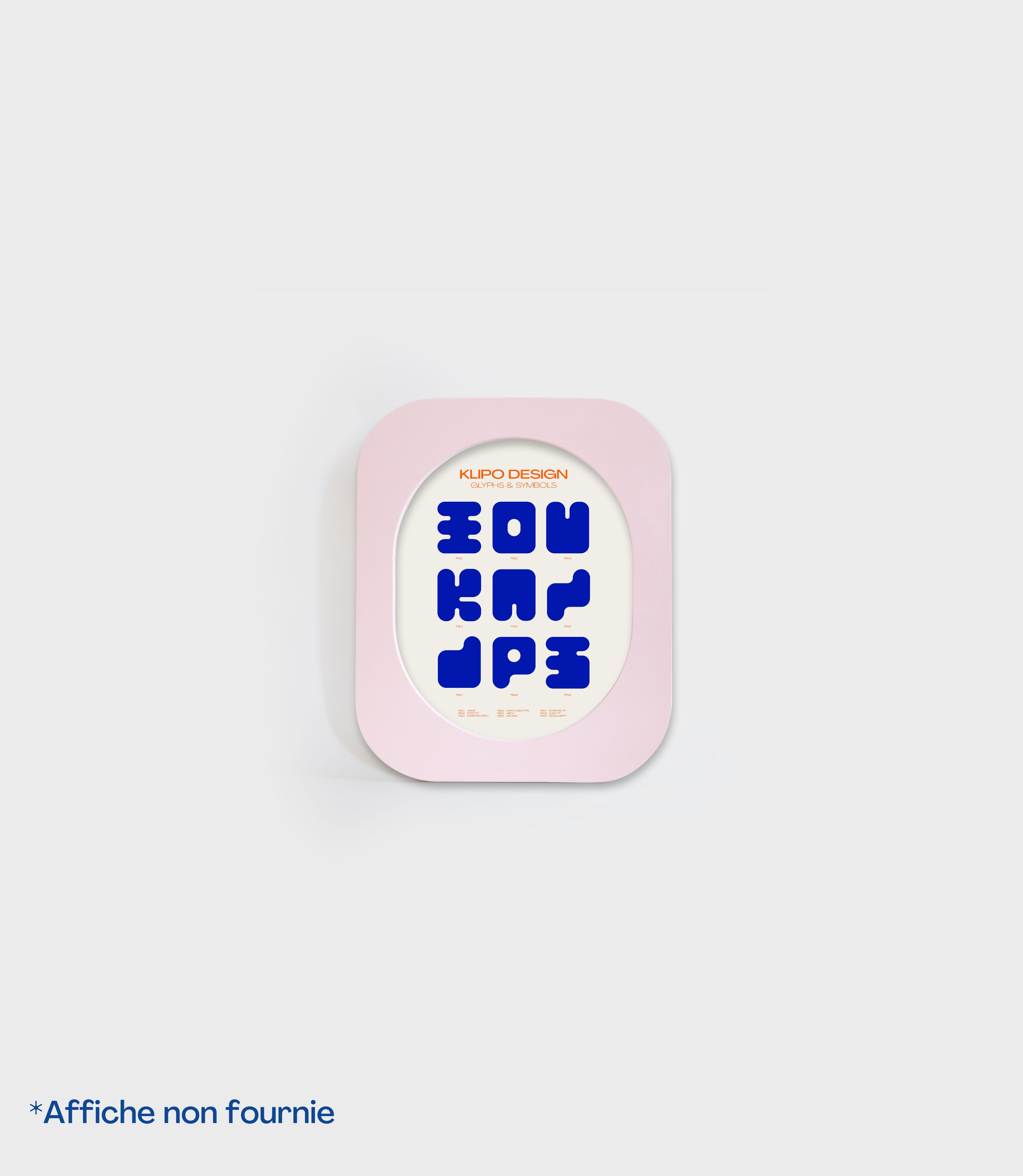 Cadre 70's Petit format + Miroir (Rose)