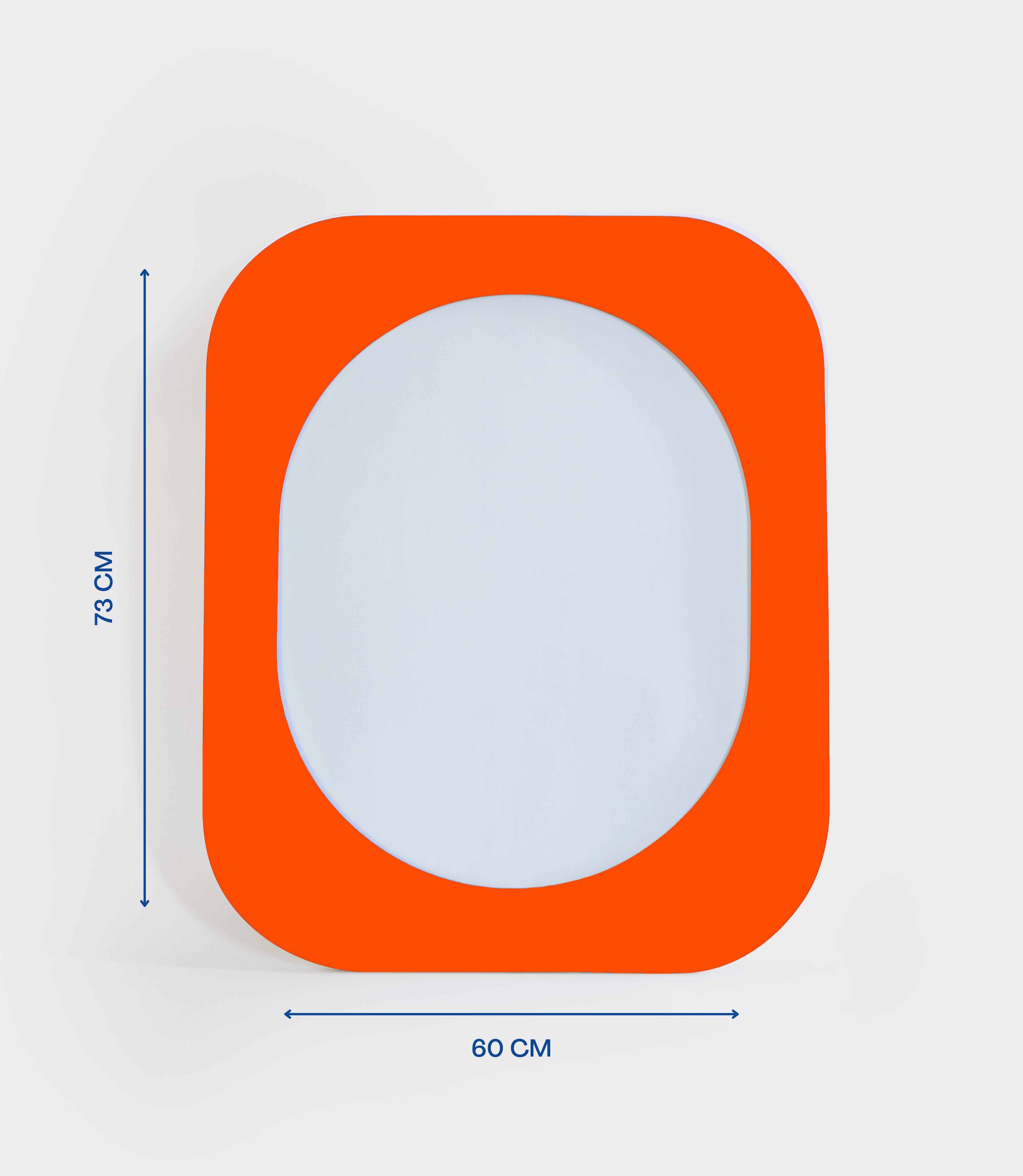 Cadre 70's Grand format + Miroir (Orange)