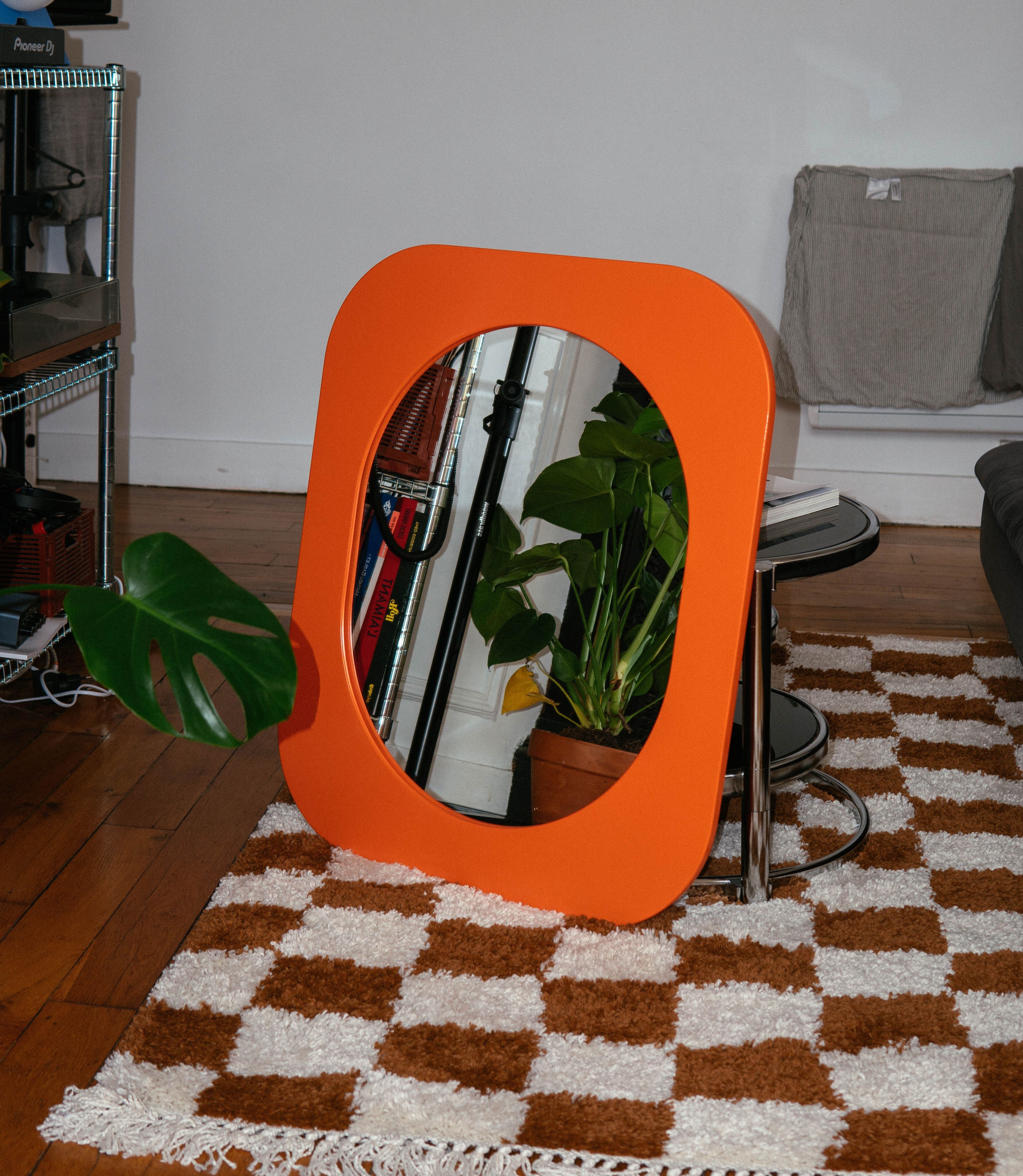 Cadre 70's Grand format + Miroir (Orange)