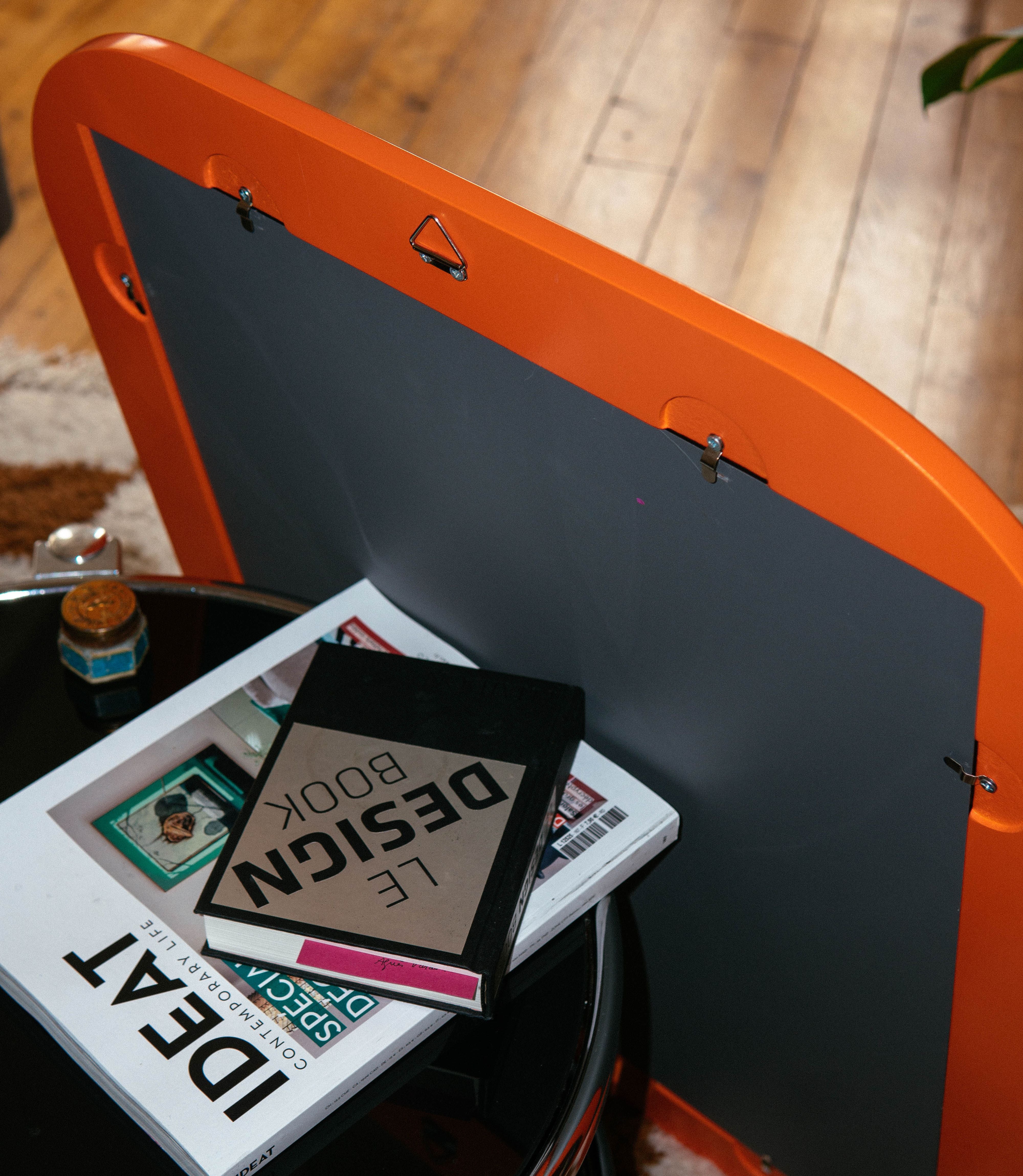 Cadre 70's Grand format + Miroir (Orange)