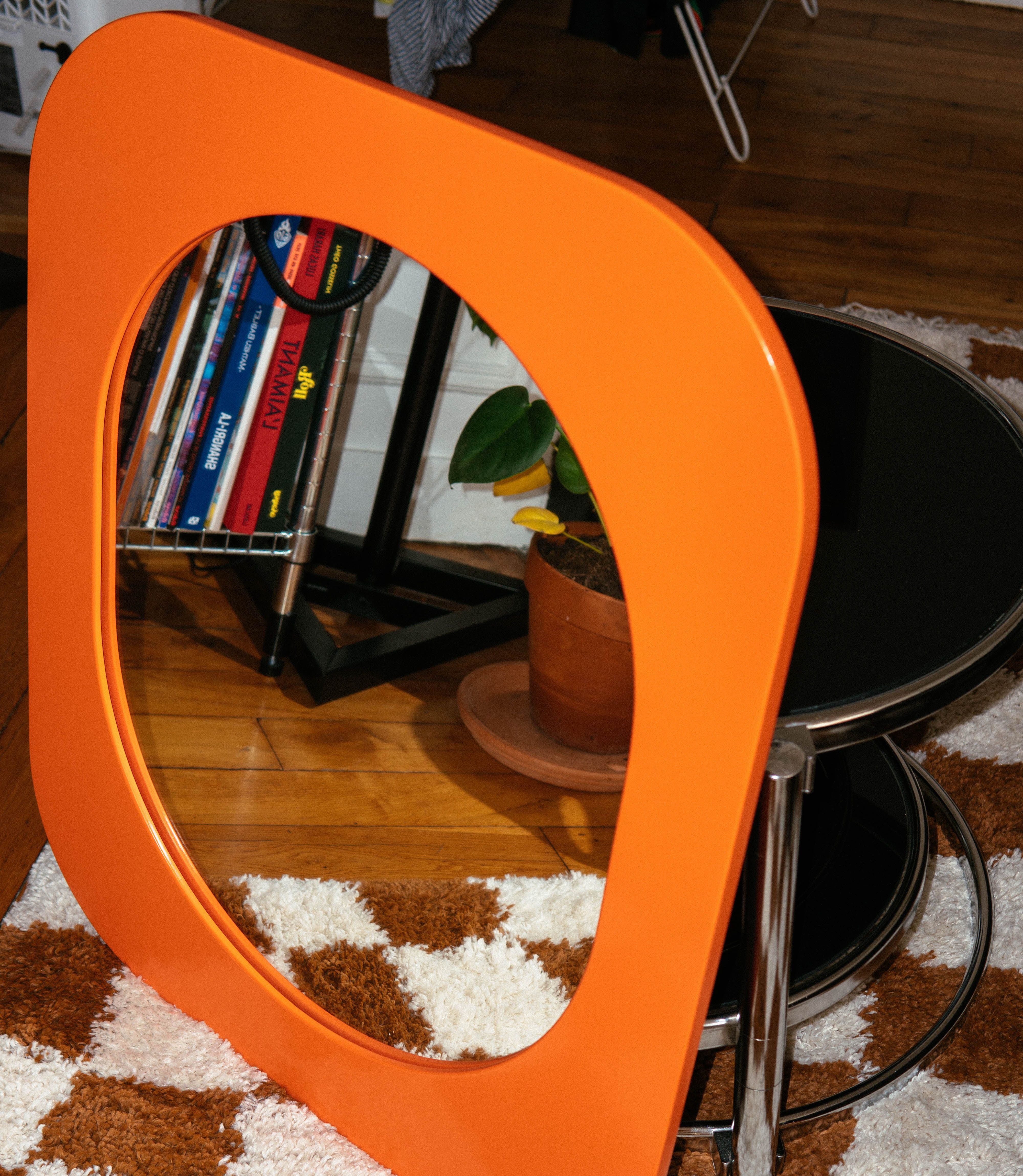 Cadre 70's Grand format + Miroir (Orange)