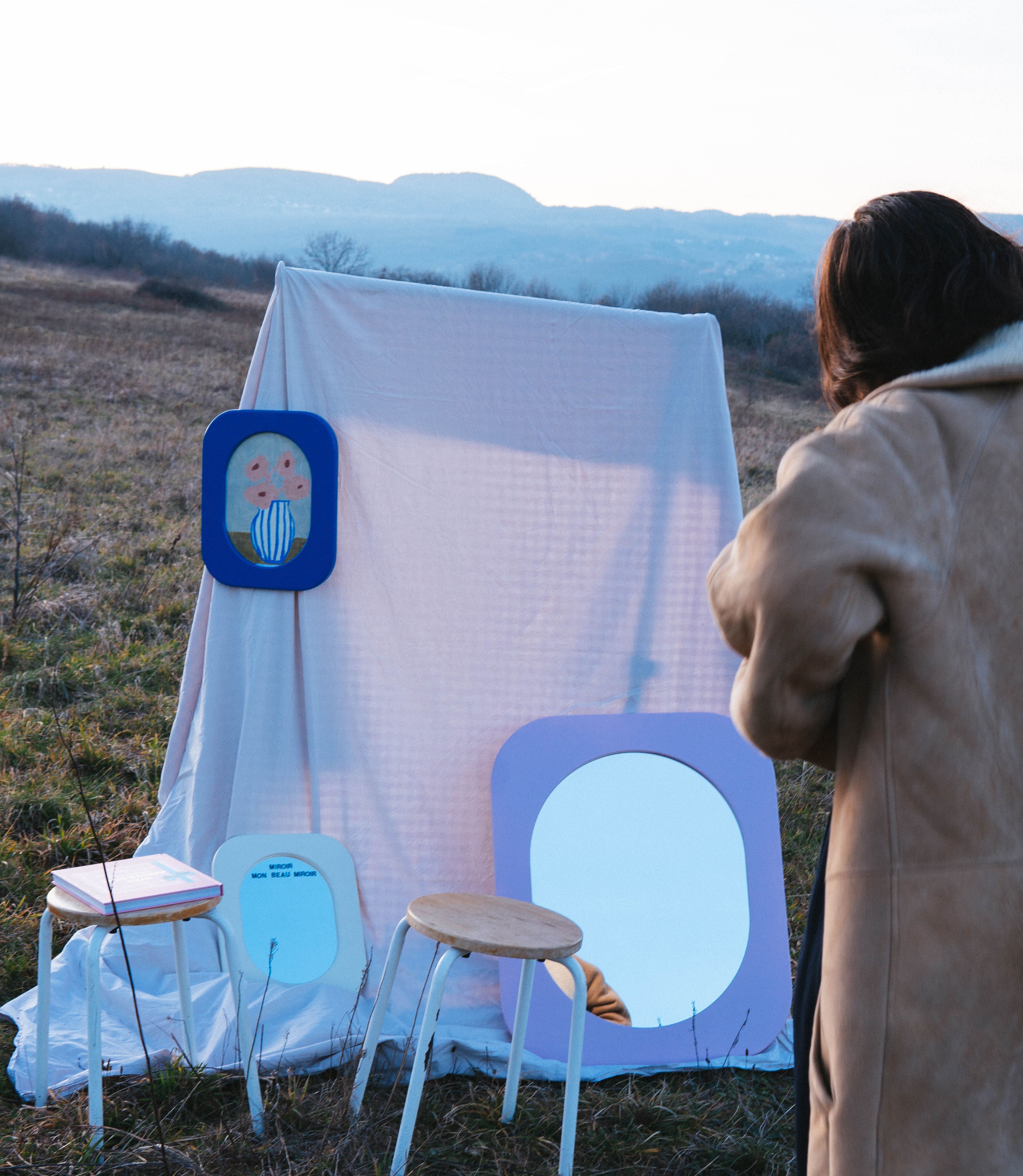 Cadre 70's Petit format SANS Miroir (Bleu)