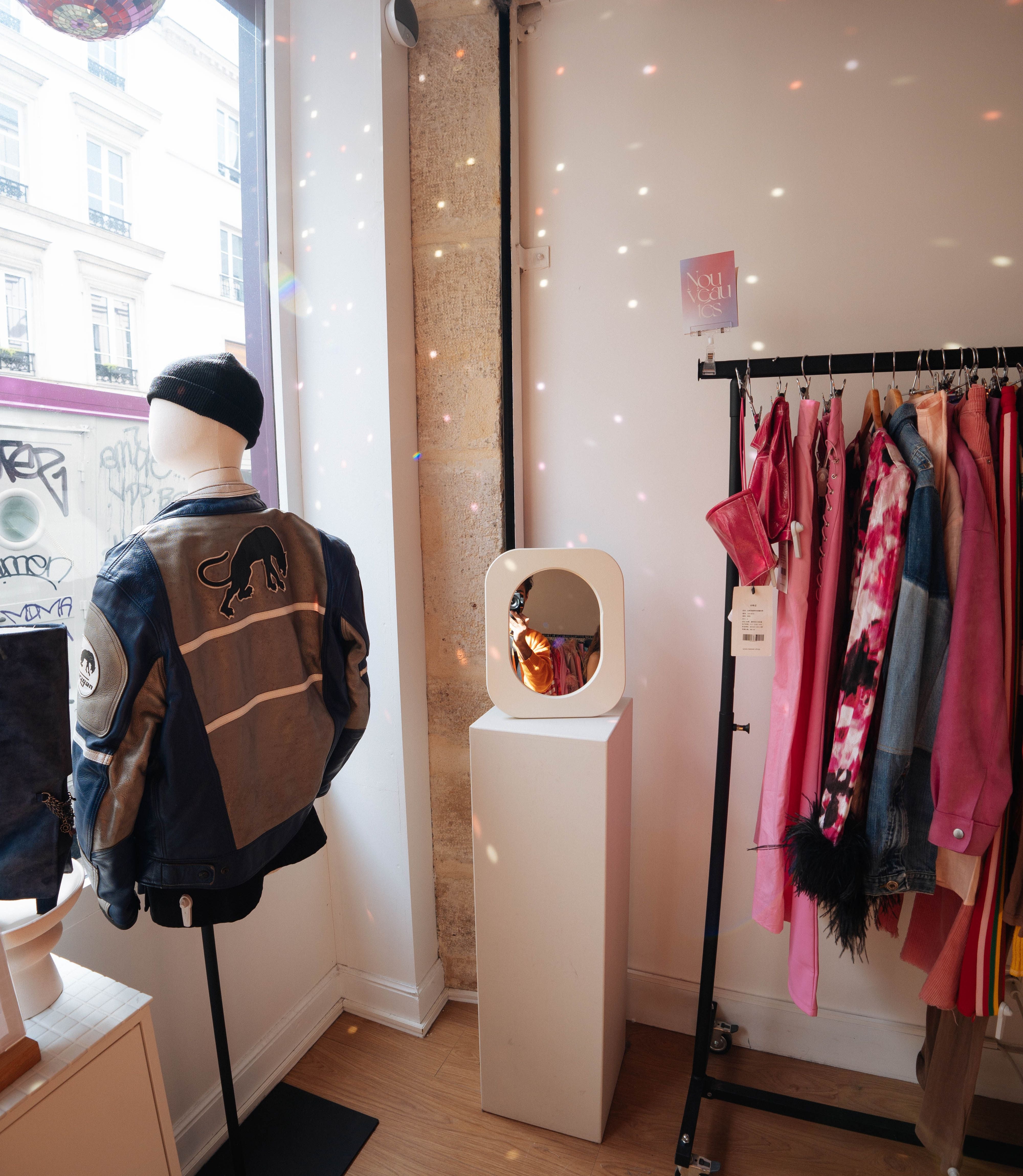Cadre 70's Petit format + Miroir (Blanc)