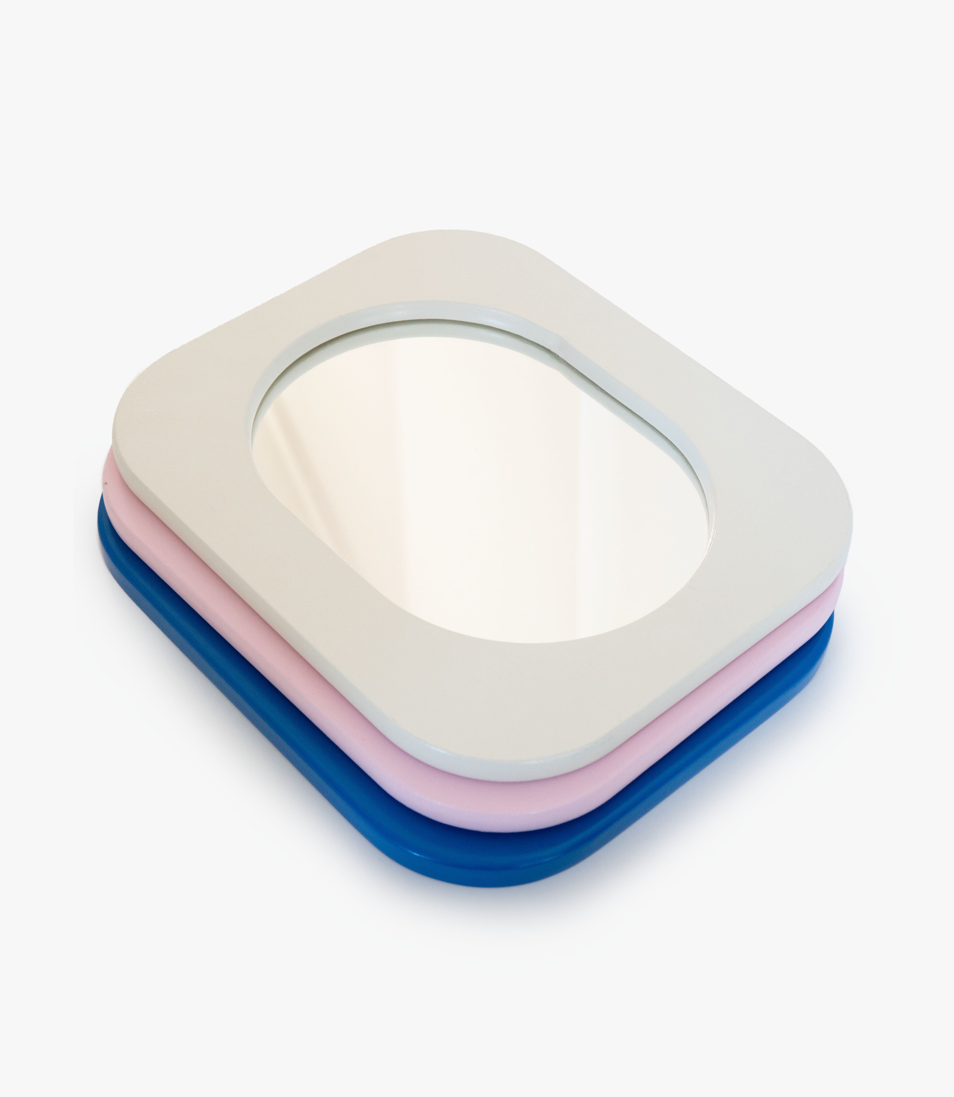 Cadre 70's Petit format + Miroir (Blanc)