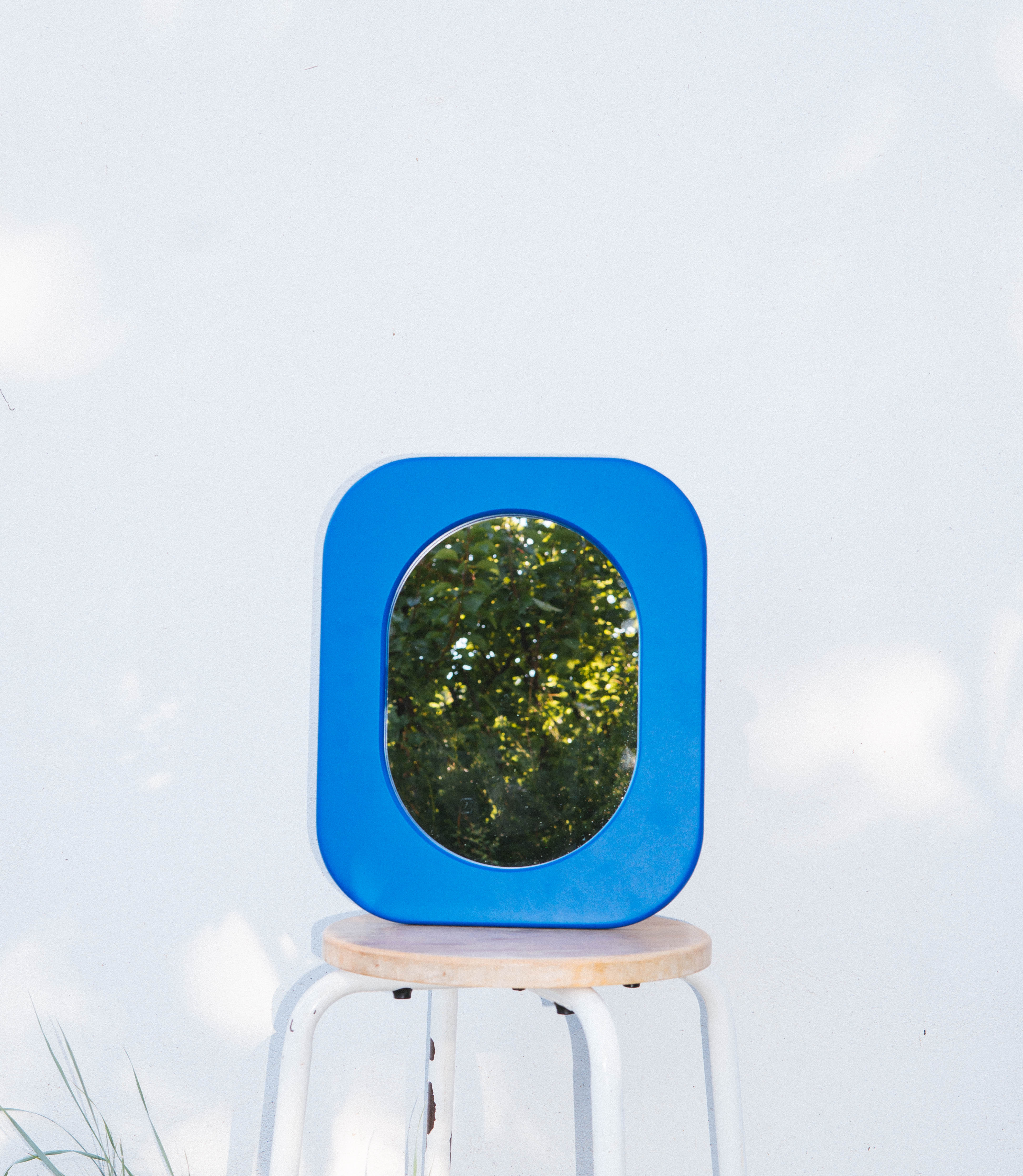 Cadre 70's Grand format + Miroir (Bleu)