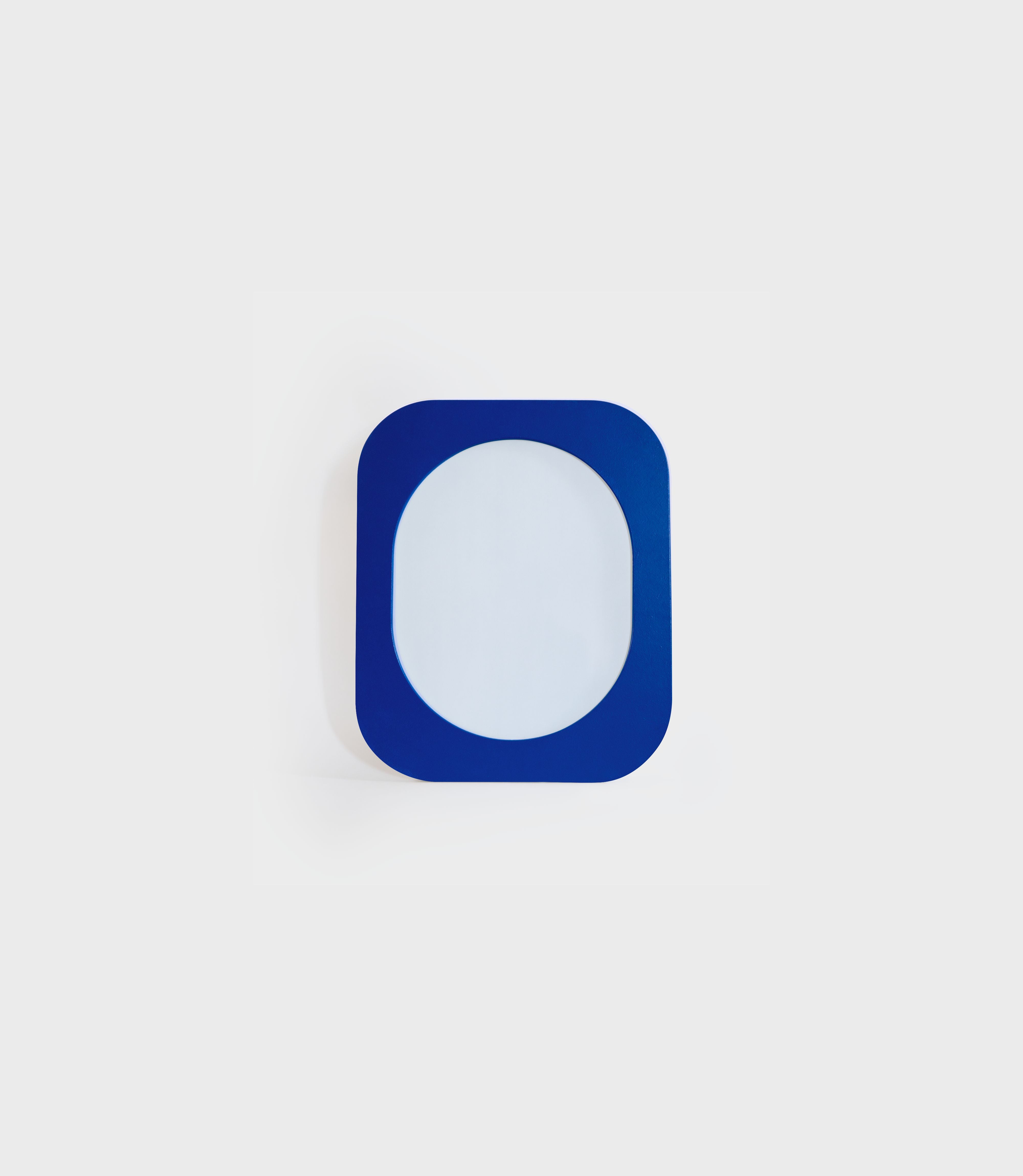 Cadre 70's Petit format + Miroir (Bleu)