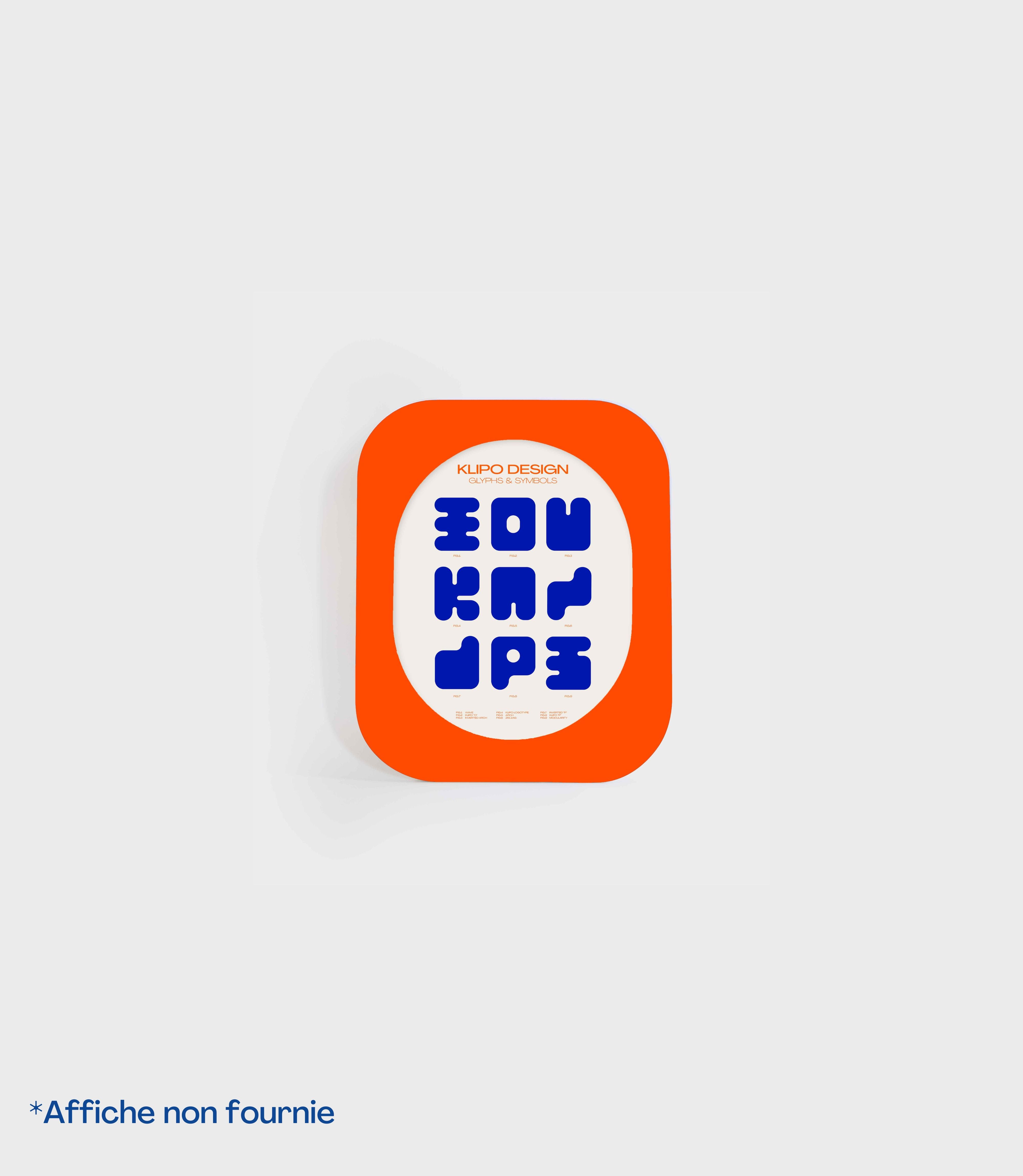 Cadre 70's Petit format + Miroir (Orange)