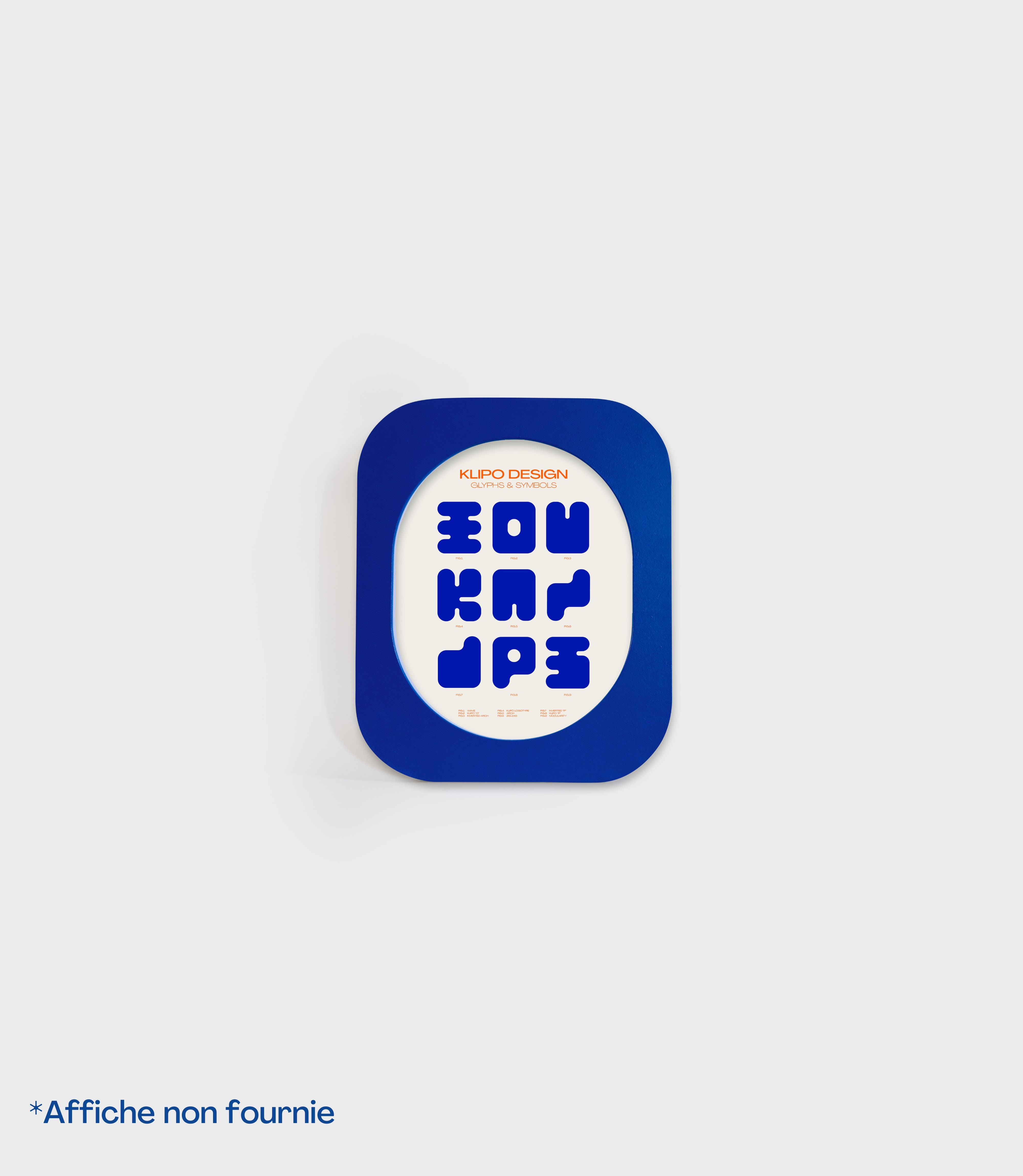 Cadre 70's Petit format + Miroir (Bleu)