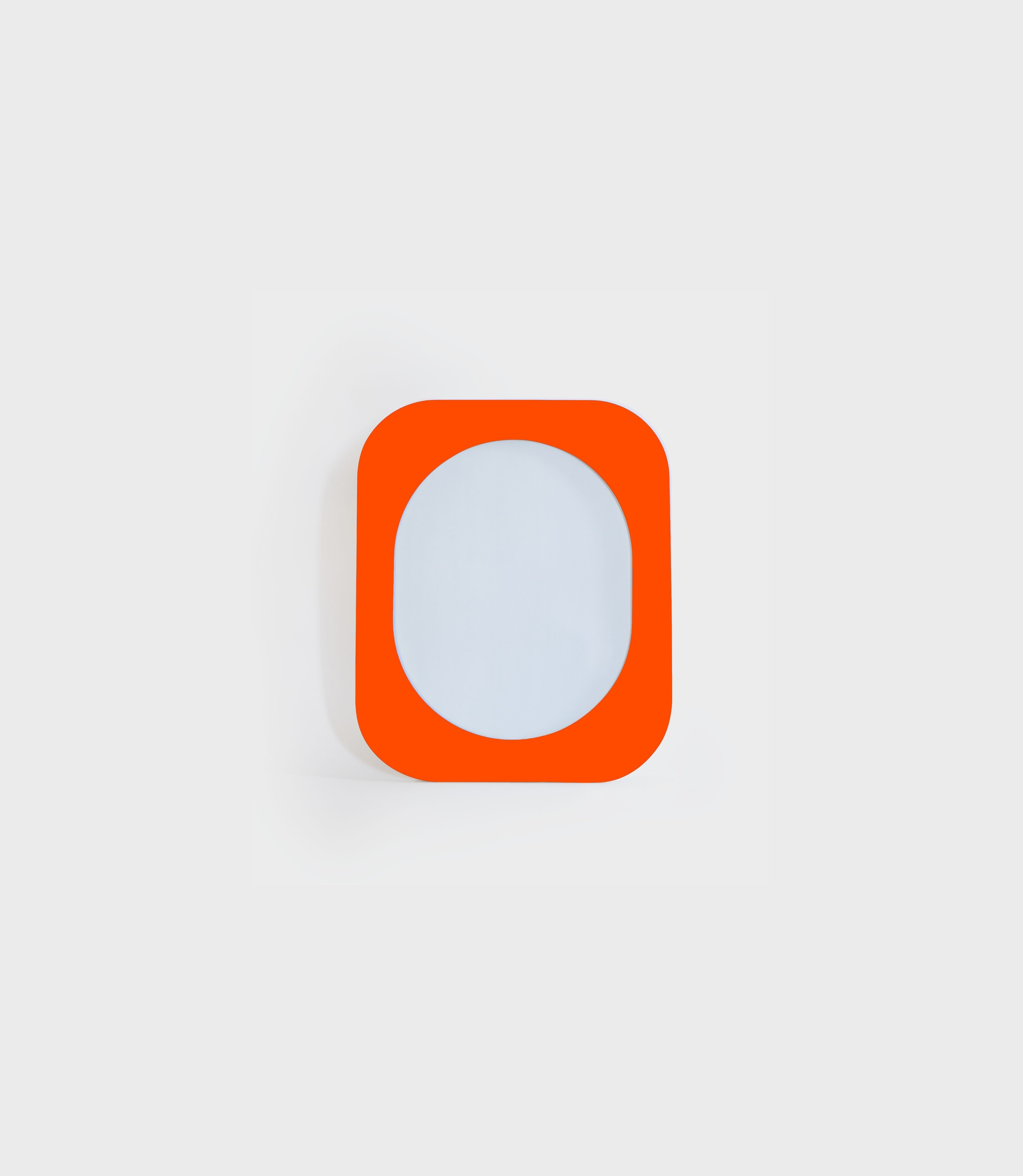 Cadre 70's Petit format + Miroir (Orange)